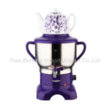 Sf270-588 (purple) Turkish Samovar, Electric Kettle, Russian Samovar with Ceramic Teapot